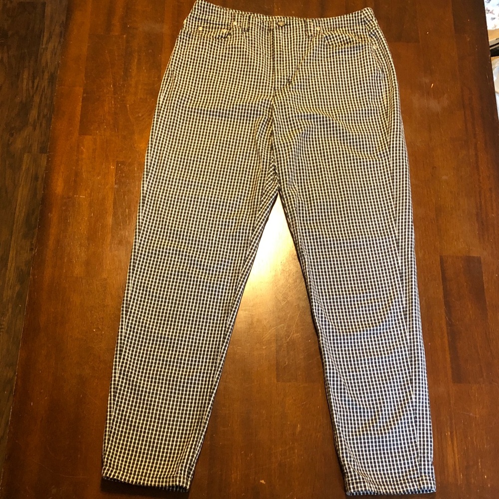 Liz Claiborne Lizwear Black & White Check Chinos